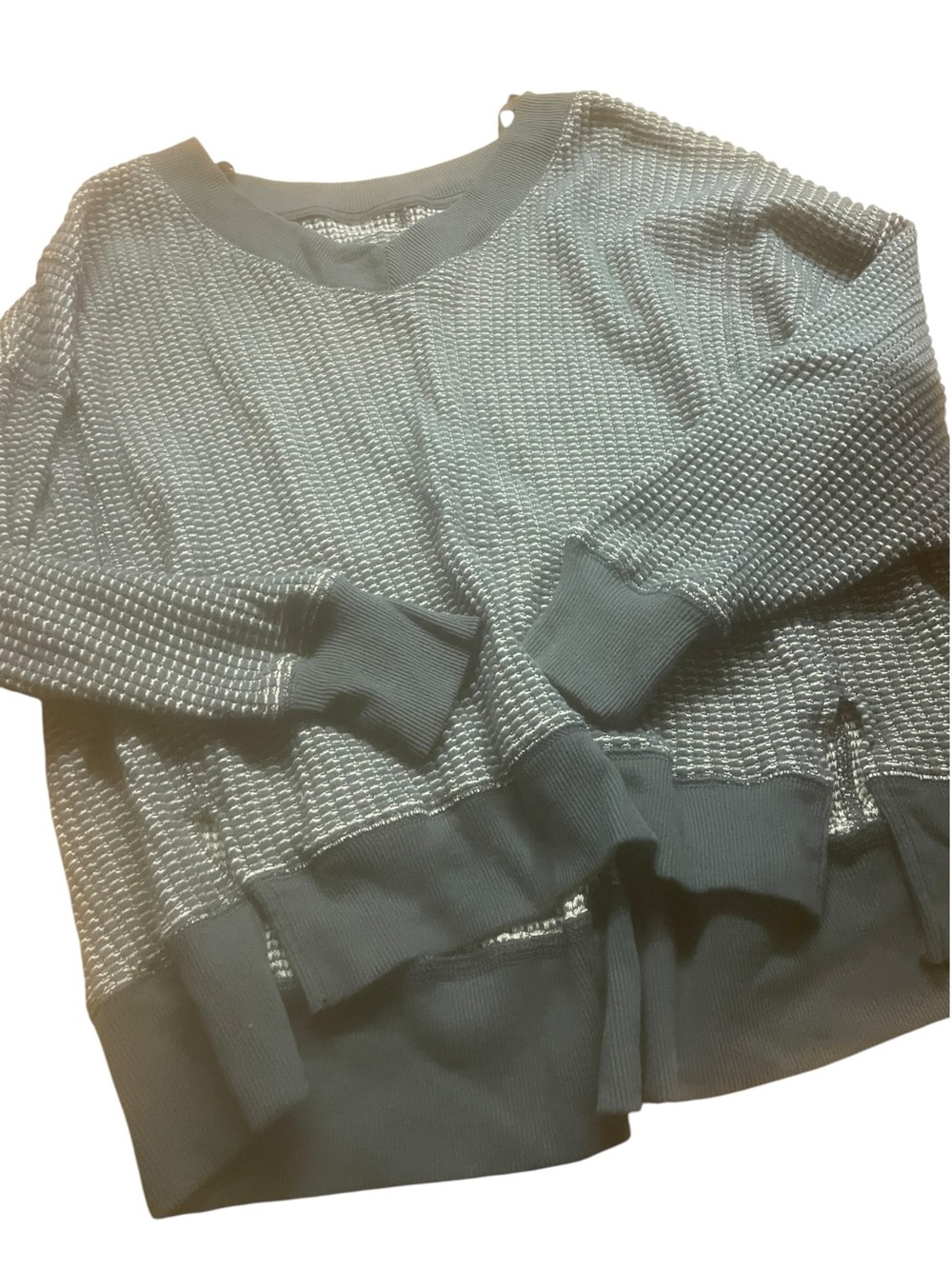 American Eagle Outfitters Textured Crewneck Sweater - deep aqua size XS like new